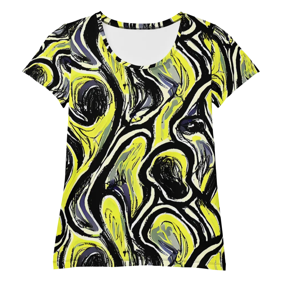 Blacklight Ribbons on Women's Athletic T-Shirt — Front