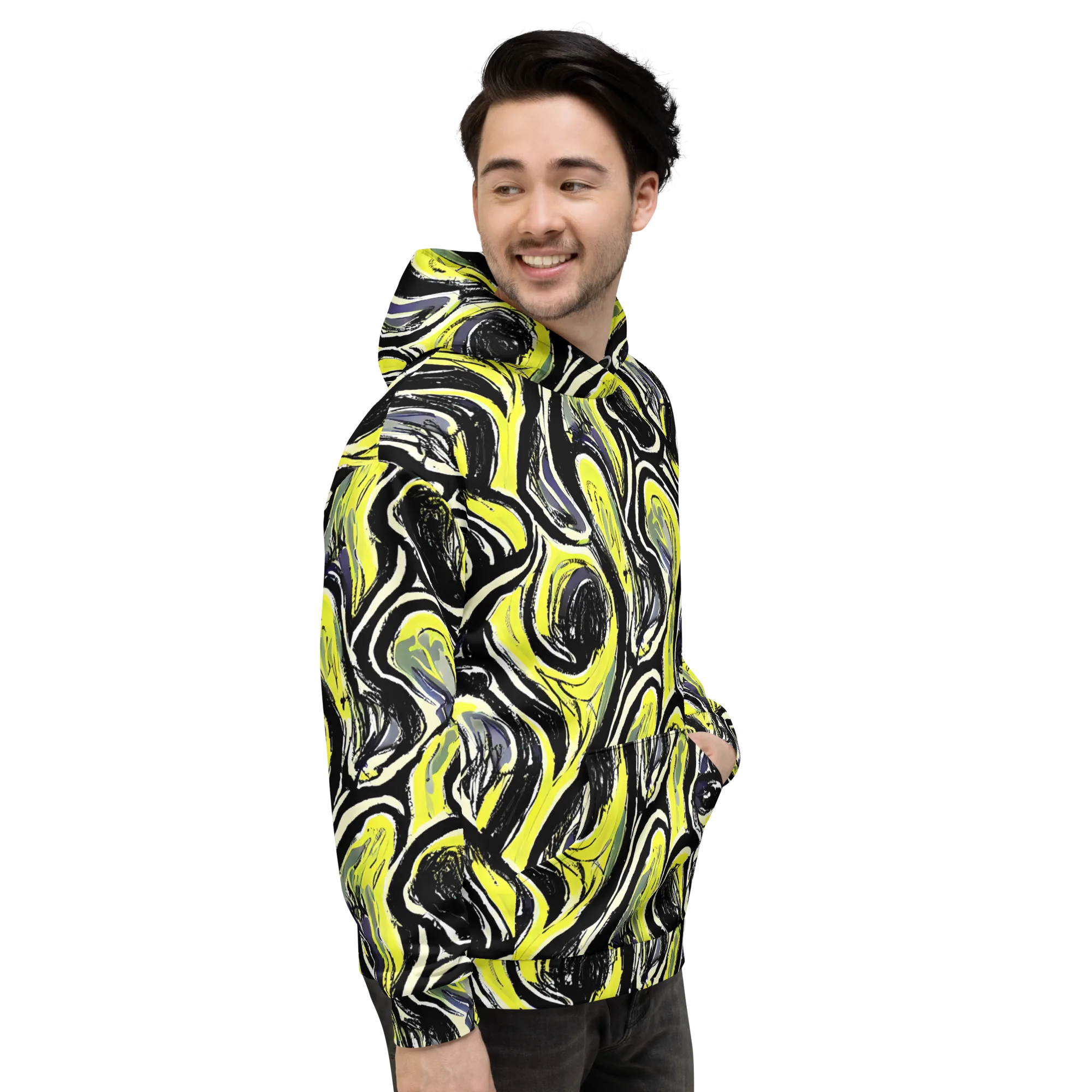 Blacklight Ribbons on Hoodie — Right