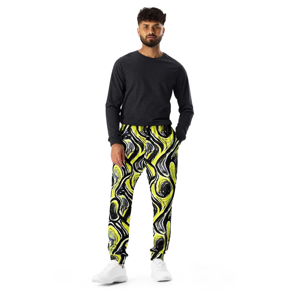 Blacklight Ribbons on Men's Joggers — Front