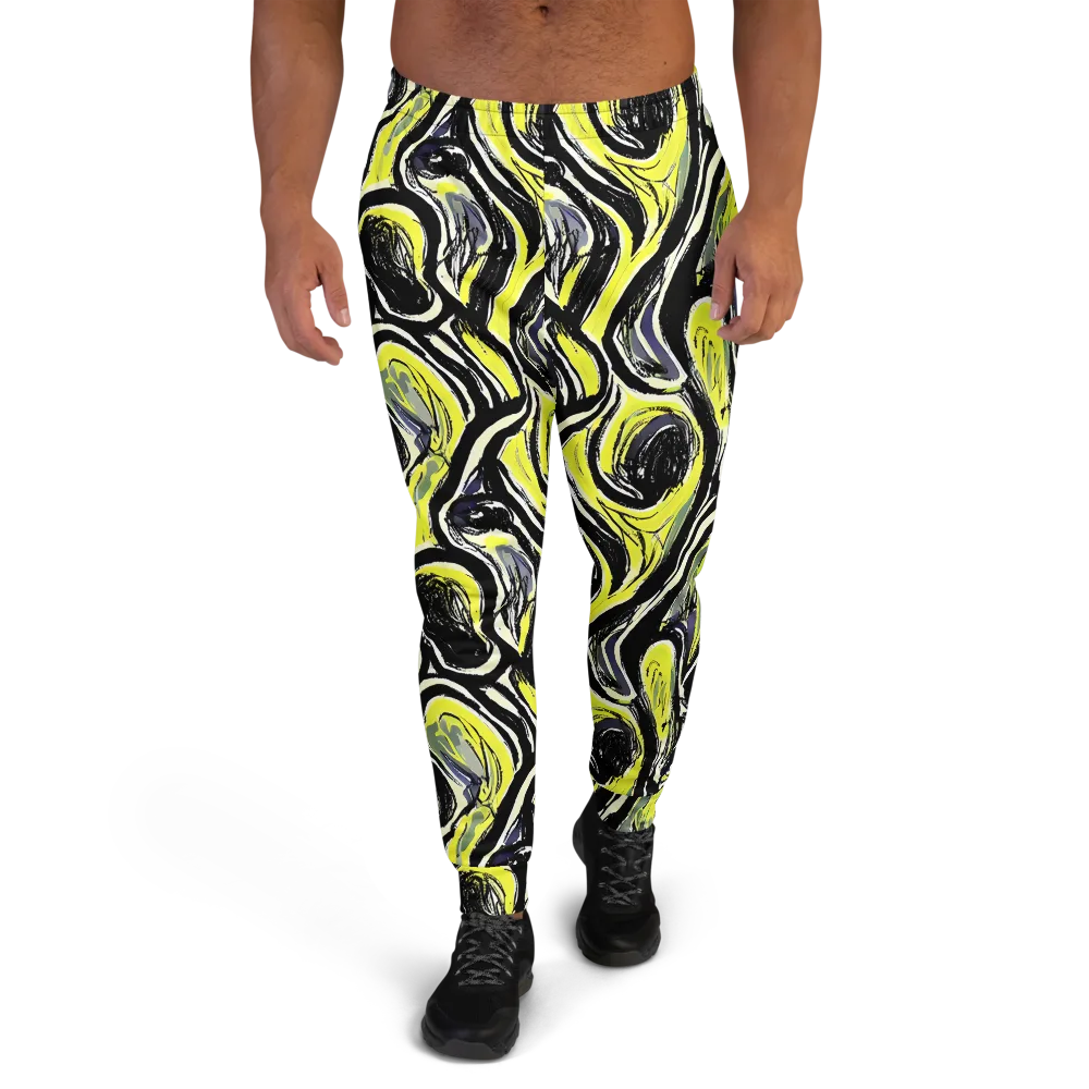 Blacklight Ribbons on Men's Joggers — Front