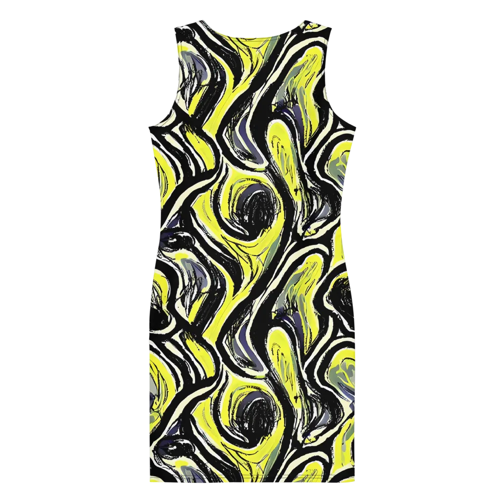 Blacklight Ribbons on Bodycon Dress — Back