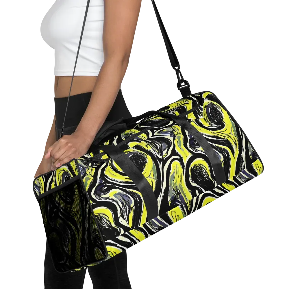 Blacklight Ribbons on Duffle Bag — Front