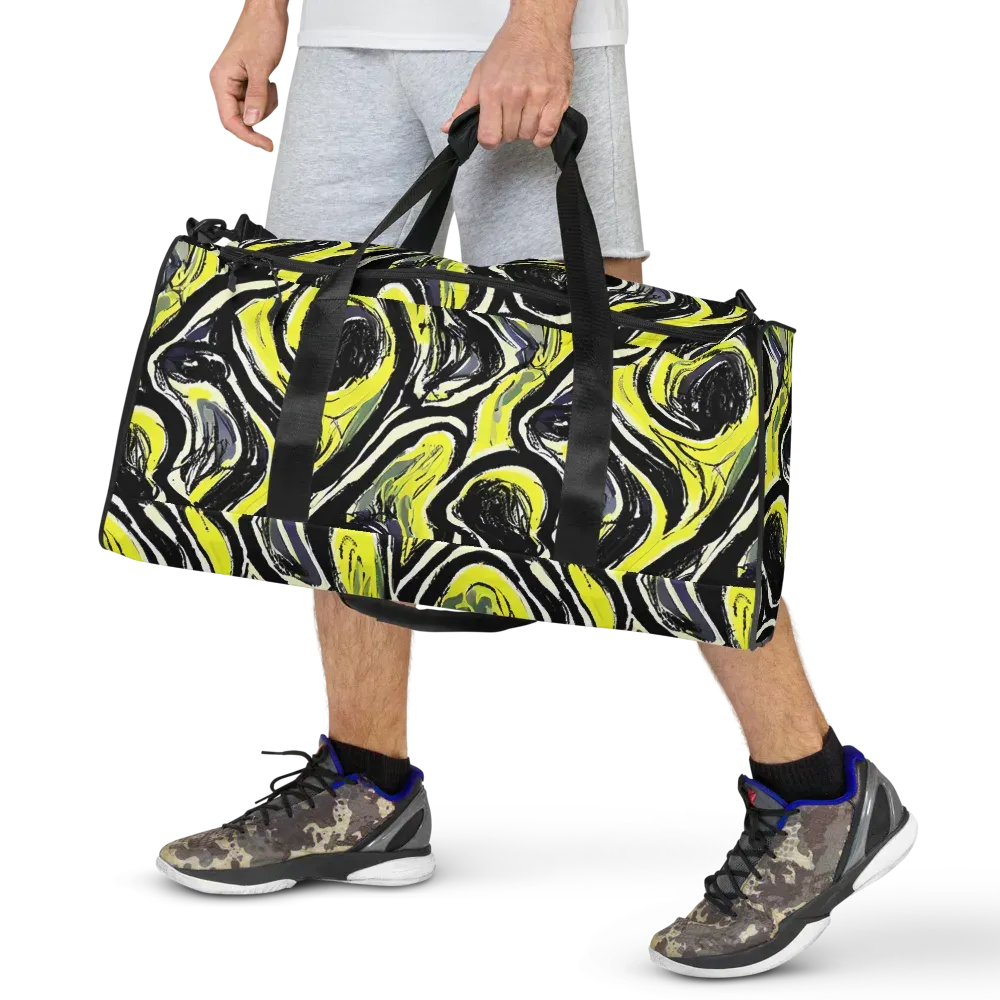Blacklight Ribbons on Duffle Bag — Front