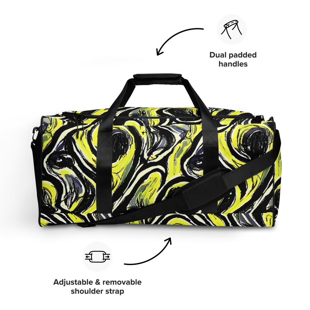 Blacklight Ribbons on Duffle Bag — Front