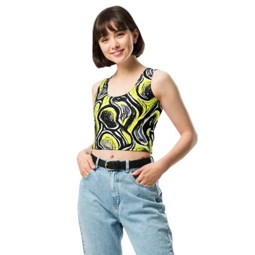 Blacklight Ribbons on a Crop Top