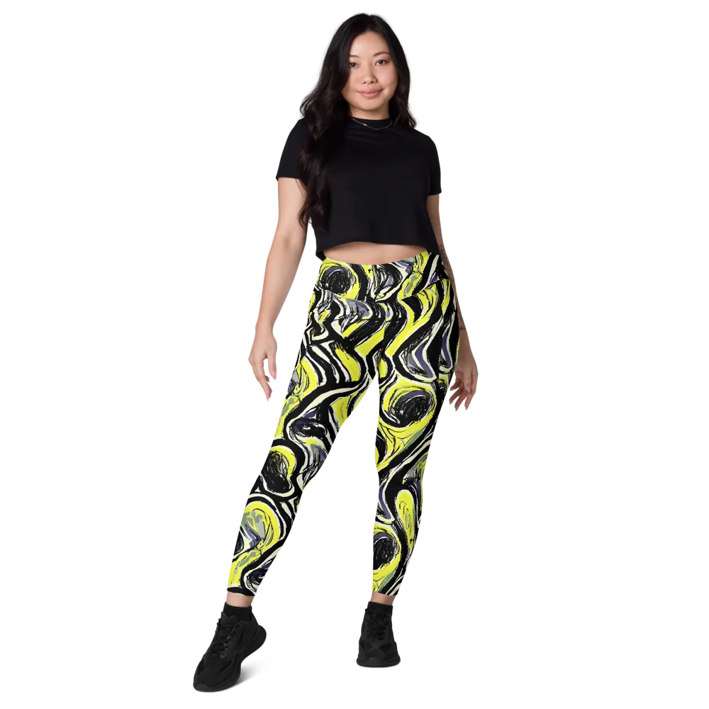 Blacklight Ribbons on Leggings with Pockets — Front