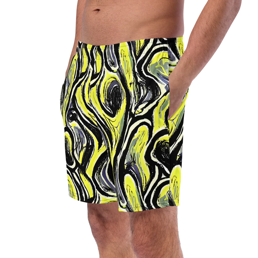 Blacklight Ribbons on Swim Trunks — Left Front