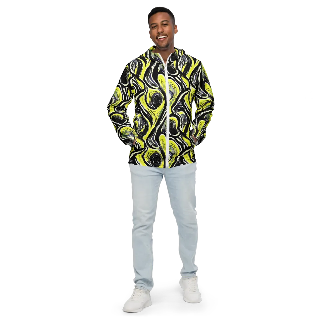 Blacklight Ribbons on Men's Windbreaker — Front