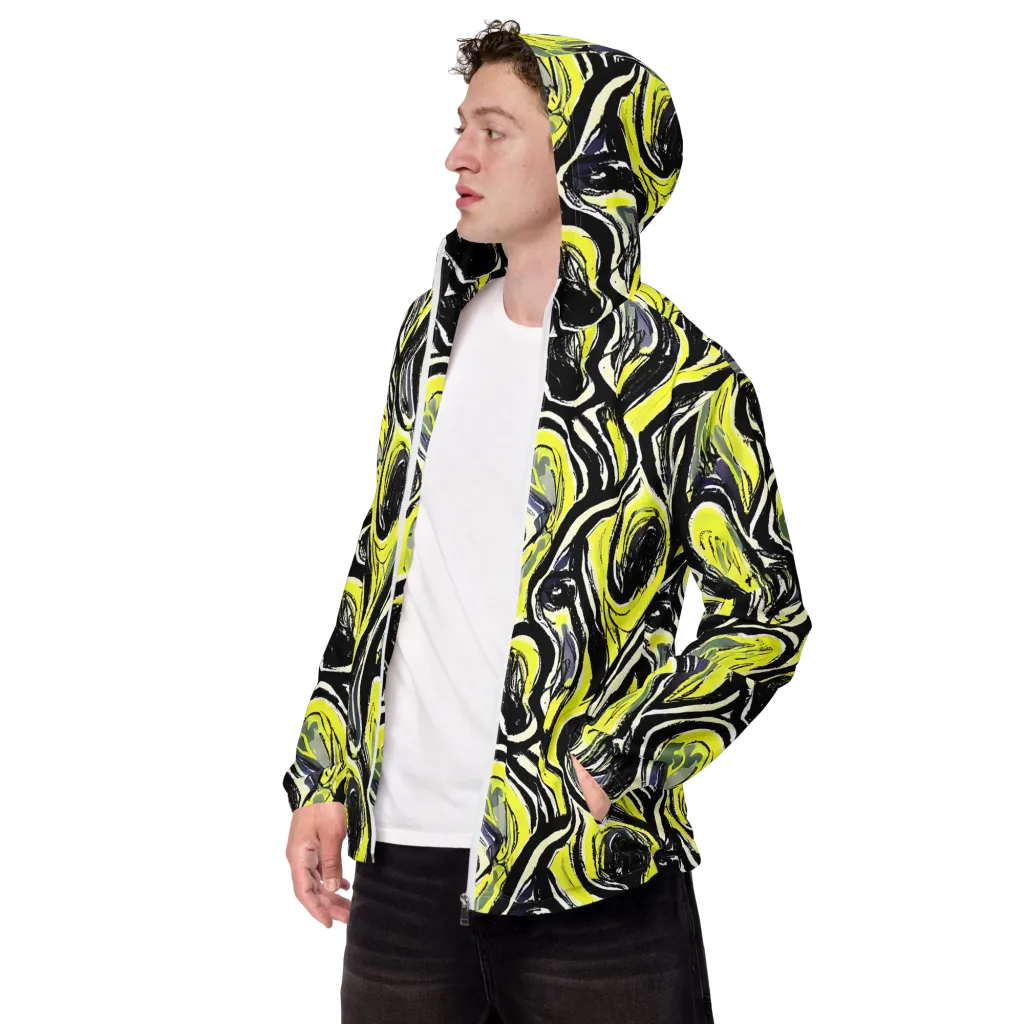 Blacklight Ribbons on Men's Windbreaker — Left Front