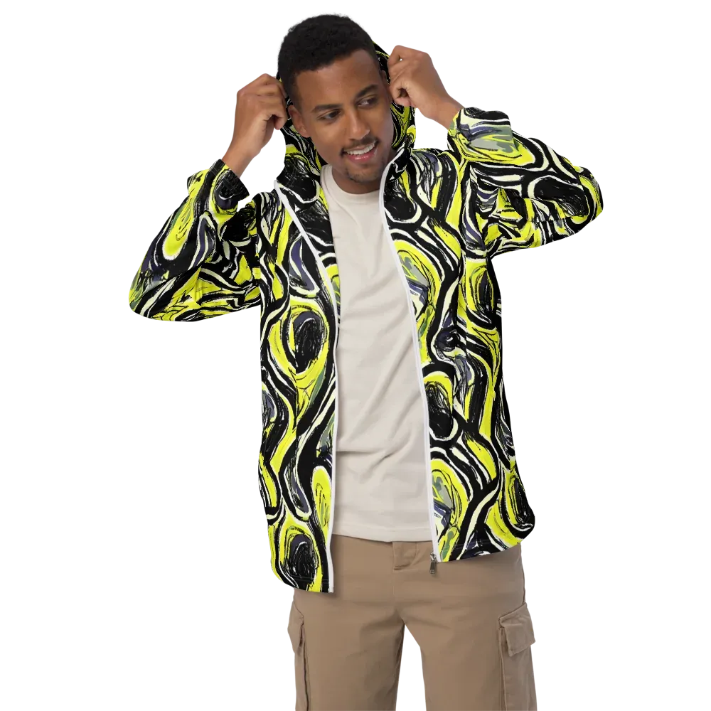 Blacklight Ribbons on Men's Windbreaker — Front