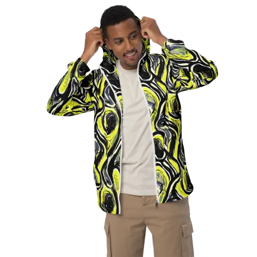 Blacklight Ribbons on a Men's Windbreaker