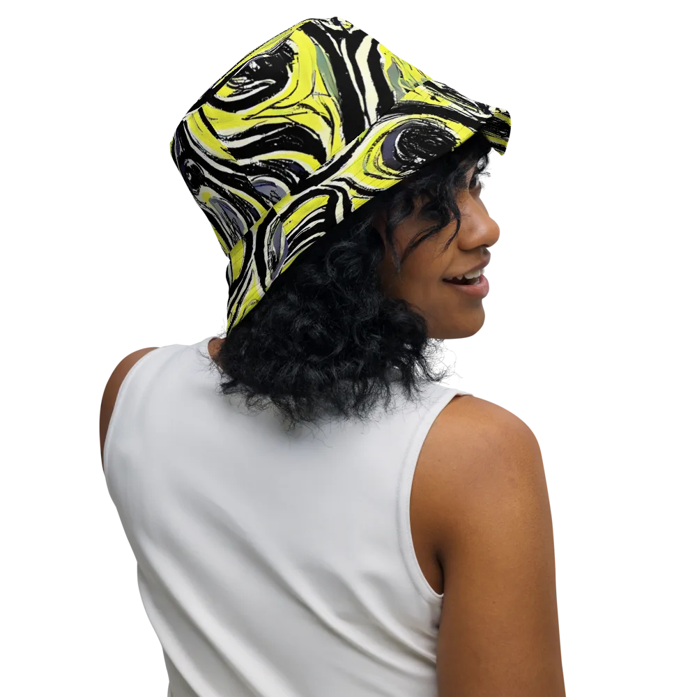 Blacklight Ribbons on Reversible Bucket Hat — Right Outside