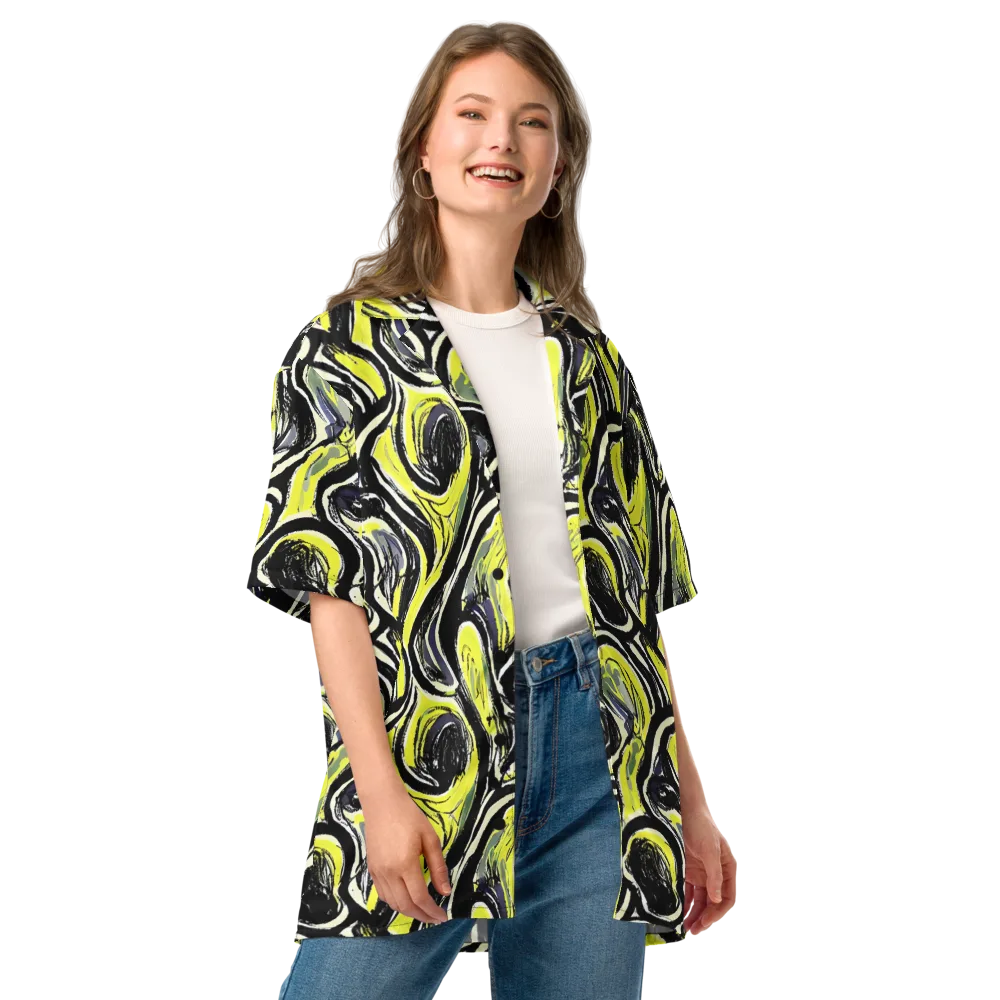 Blacklight Ribbons on Button Shirt — Front