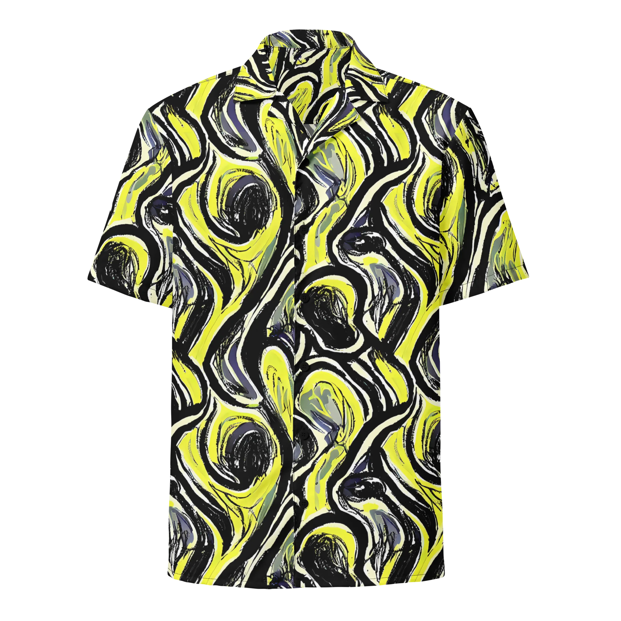 Blacklight Ribbons on Button Shirt — Front
