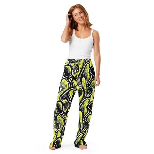 Blacklight Ribbons on a Women's Pajama Pants