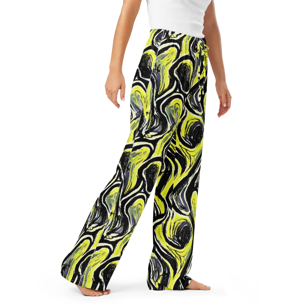Blacklight Ribbons on Women's Pajama Pants — Right Front