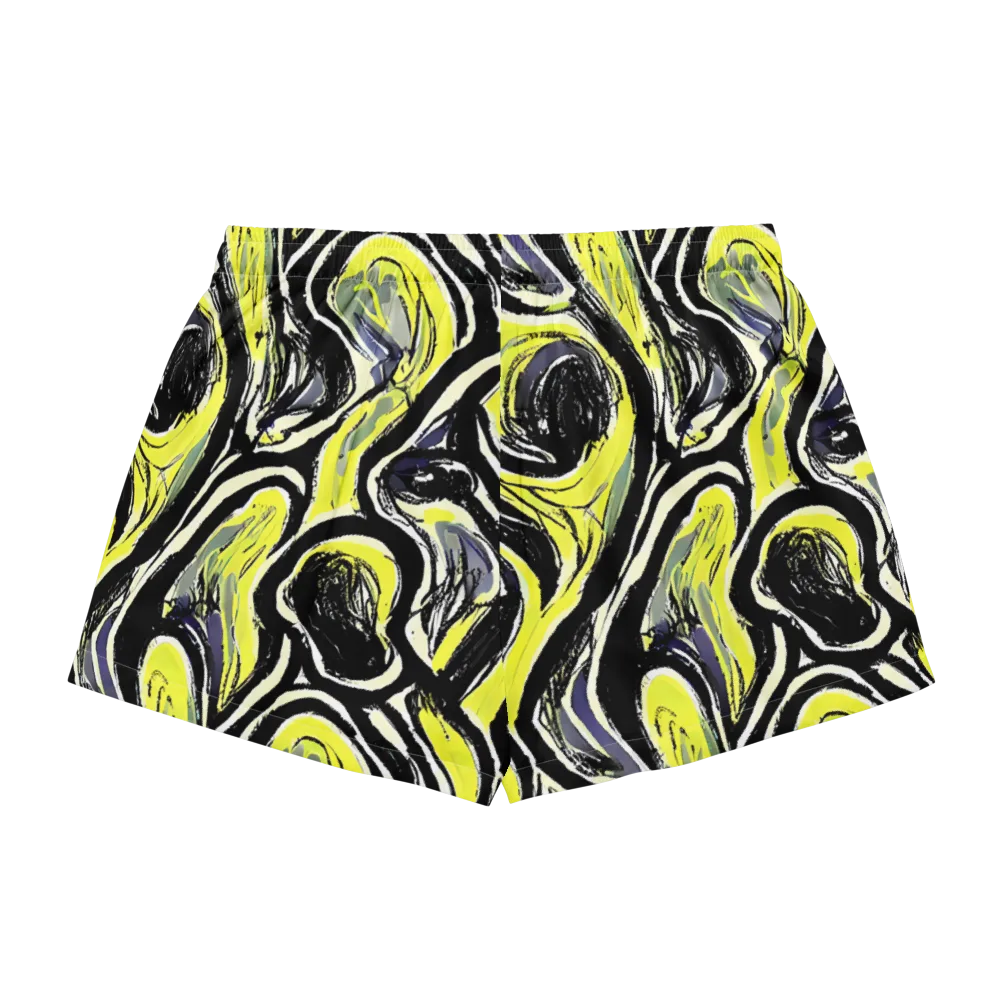 Blacklight Ribbons on Women's Pajama Shorts — Back