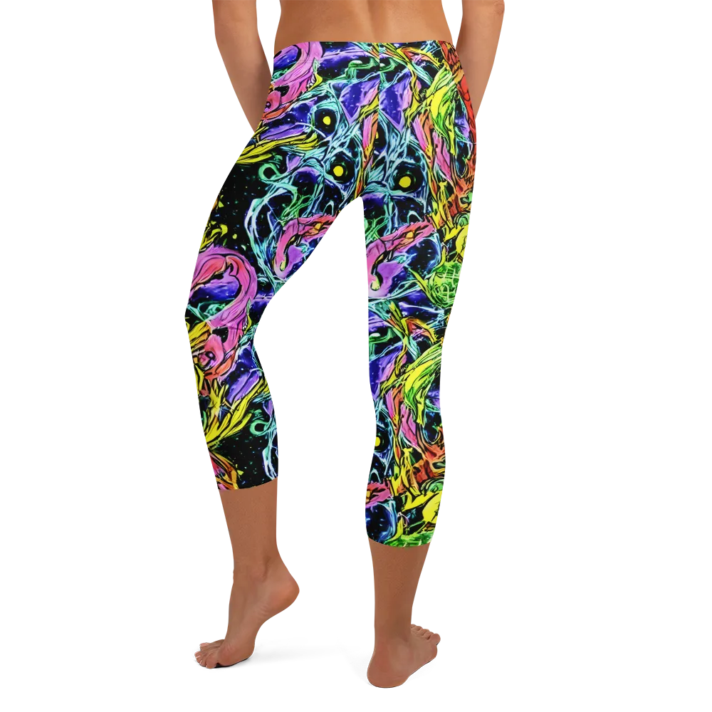 Astral Plumage on Capri Leggings — Back