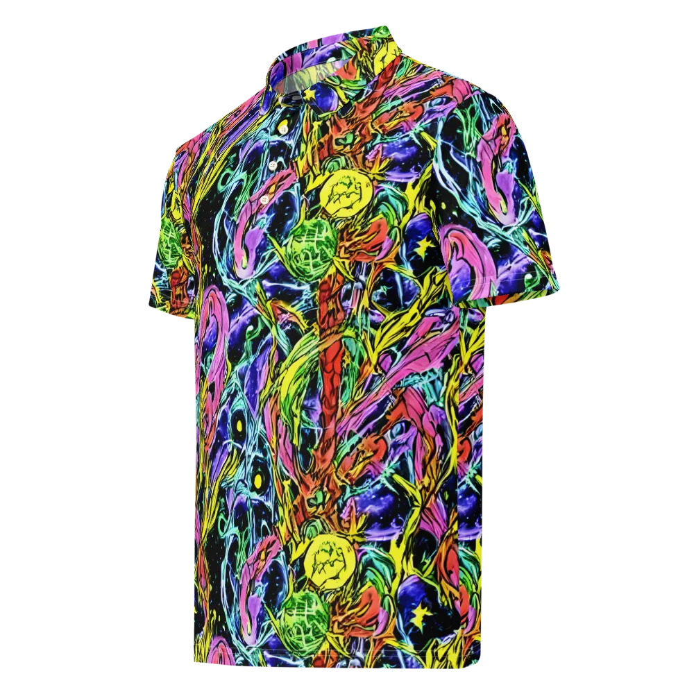 Astral Plumage on Men's Slim Fit Polo Shirt — Left Front