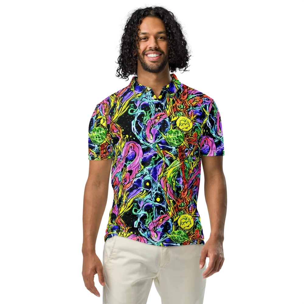 Astral Plumage on Men's Slim Fit Polo Shirt — Front