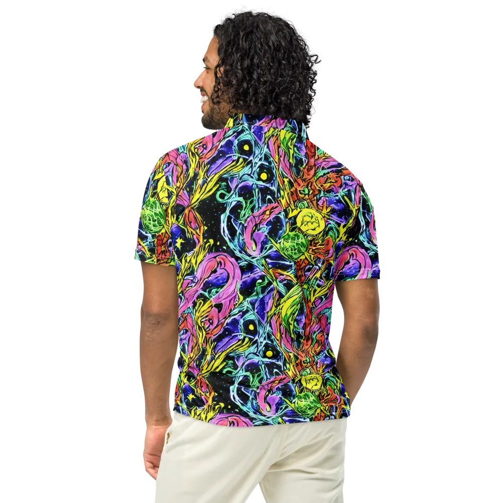 Astral Plumage on Men's Slim Fit Polo Shirt — Back