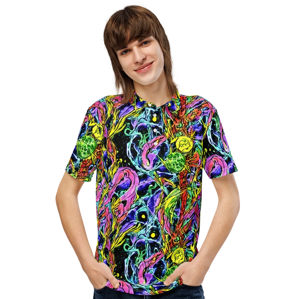 Astral Plumage on Men's Slim Fit Polo Shirt — Front