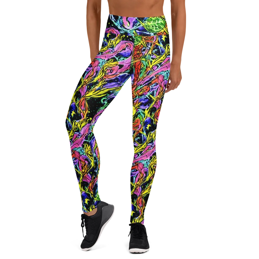 Astral Plumage on Yoga Leggings — Front