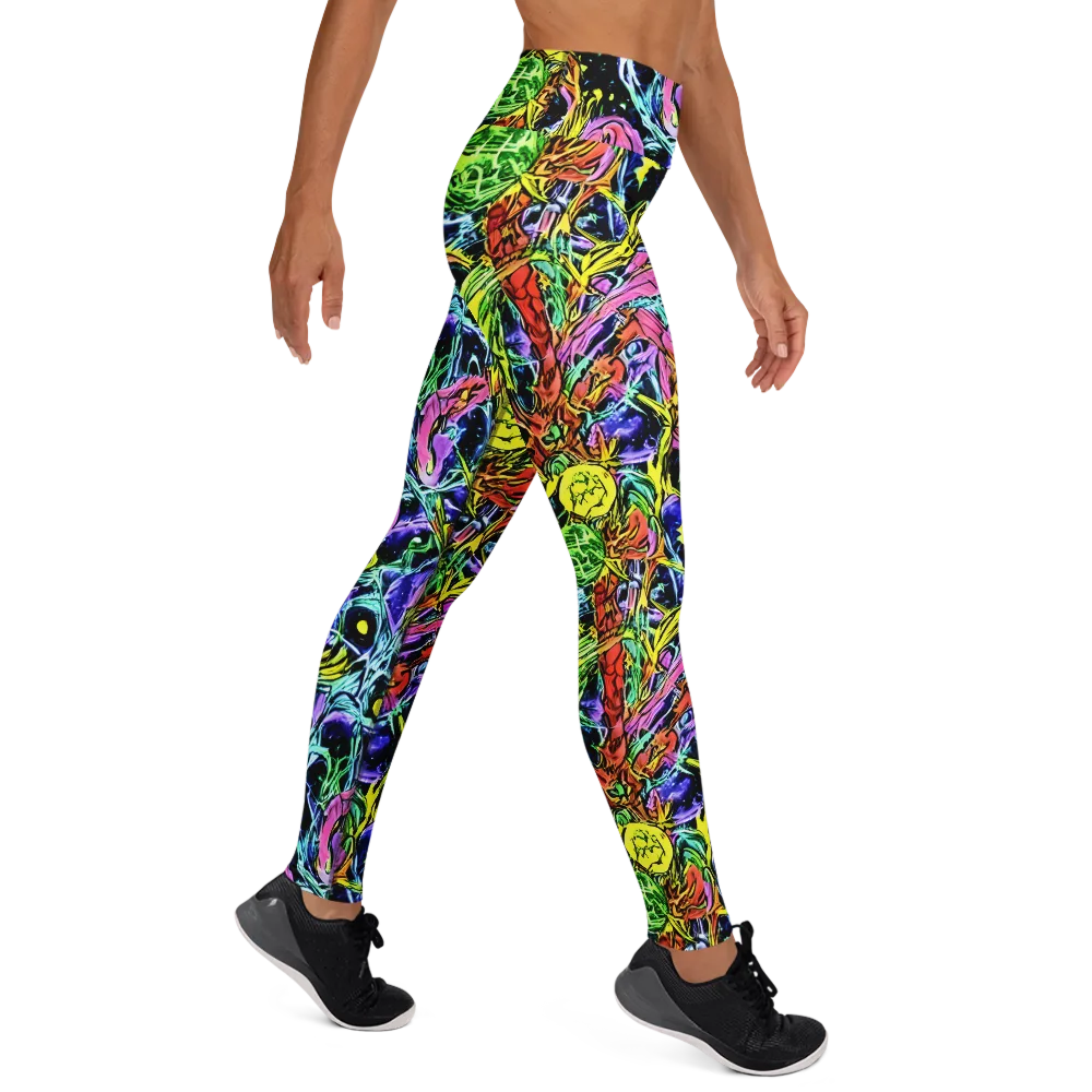 Astral Plumage on Yoga Leggings — Right