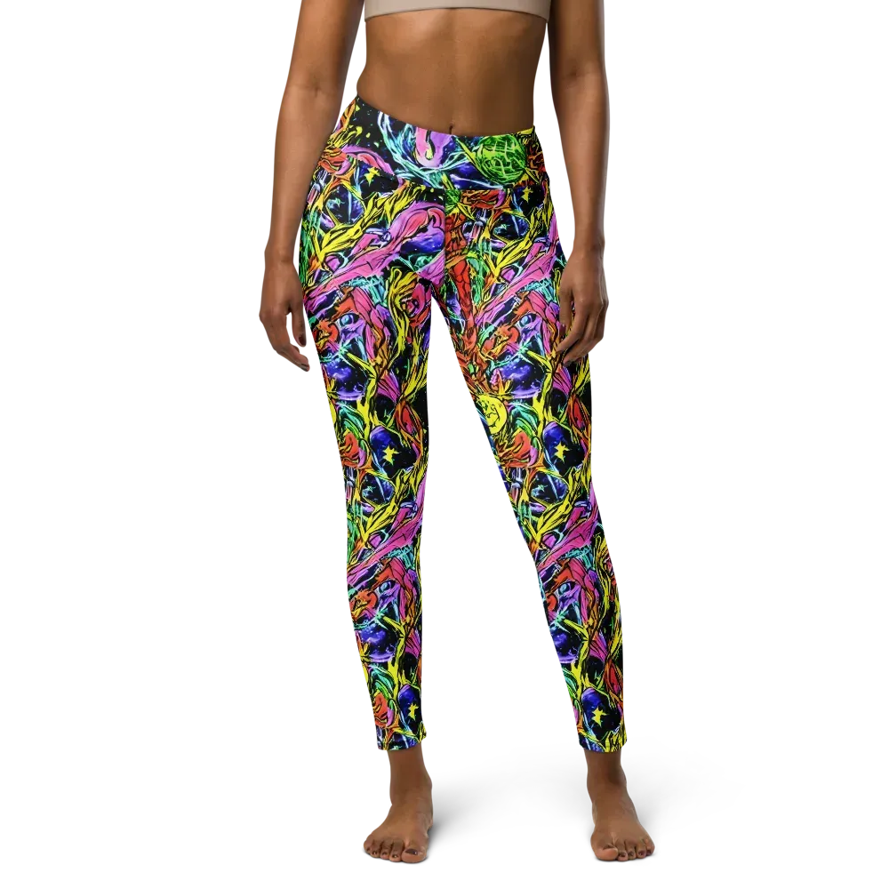 Astral Plumage on Yoga Leggings — Front