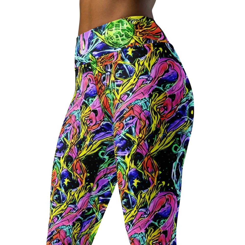 Astral Plumage on Yoga Leggings — Left Front