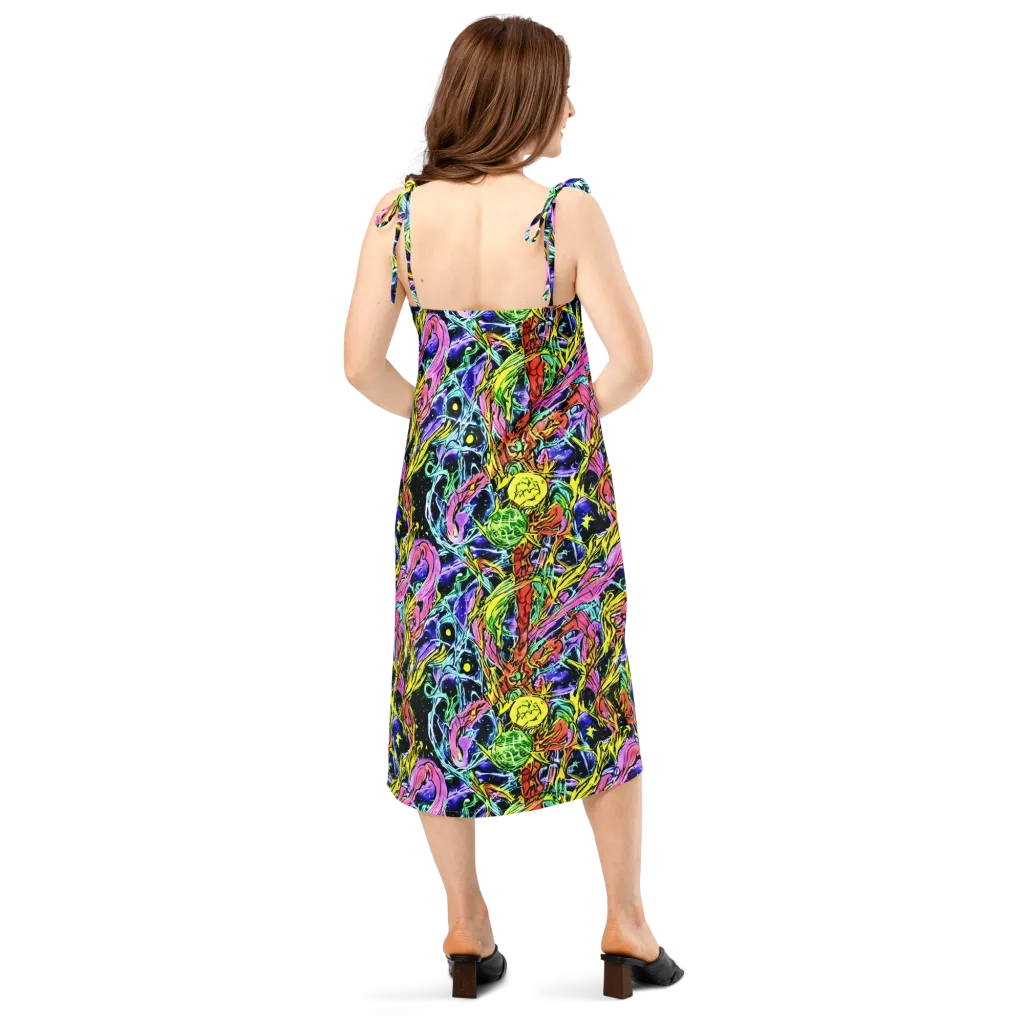 Astral Plumage on Slip Dress — Back