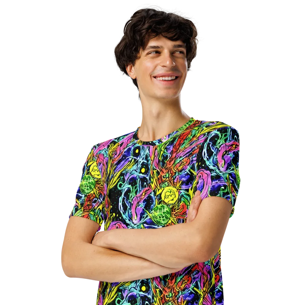 Astral Plumage on Men's Crew Neck T-Shirt — Left Front