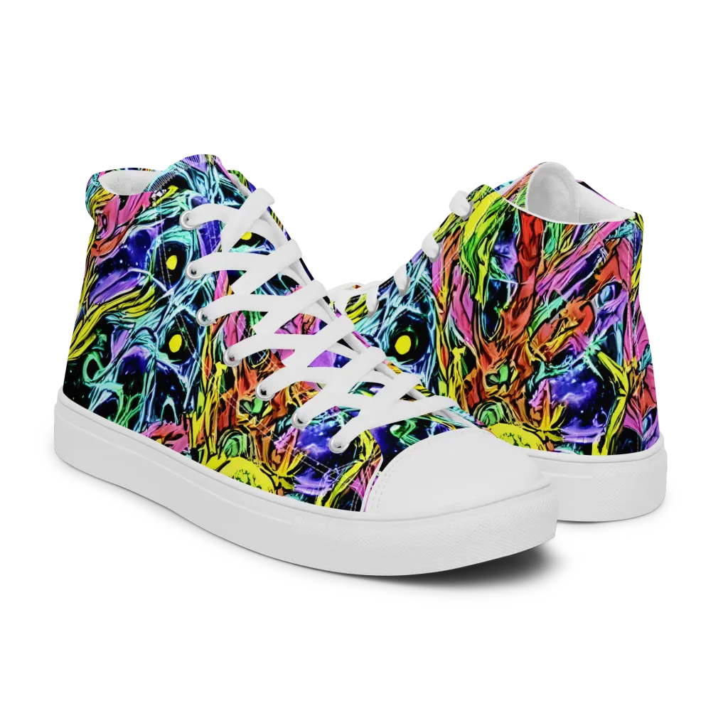 Astral Plumage on Men's High Top Canvas Shoes — Right
