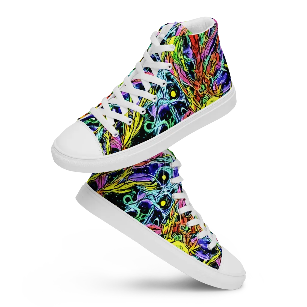 Astral Plumage on Men's High Top Canvas Shoes — Front