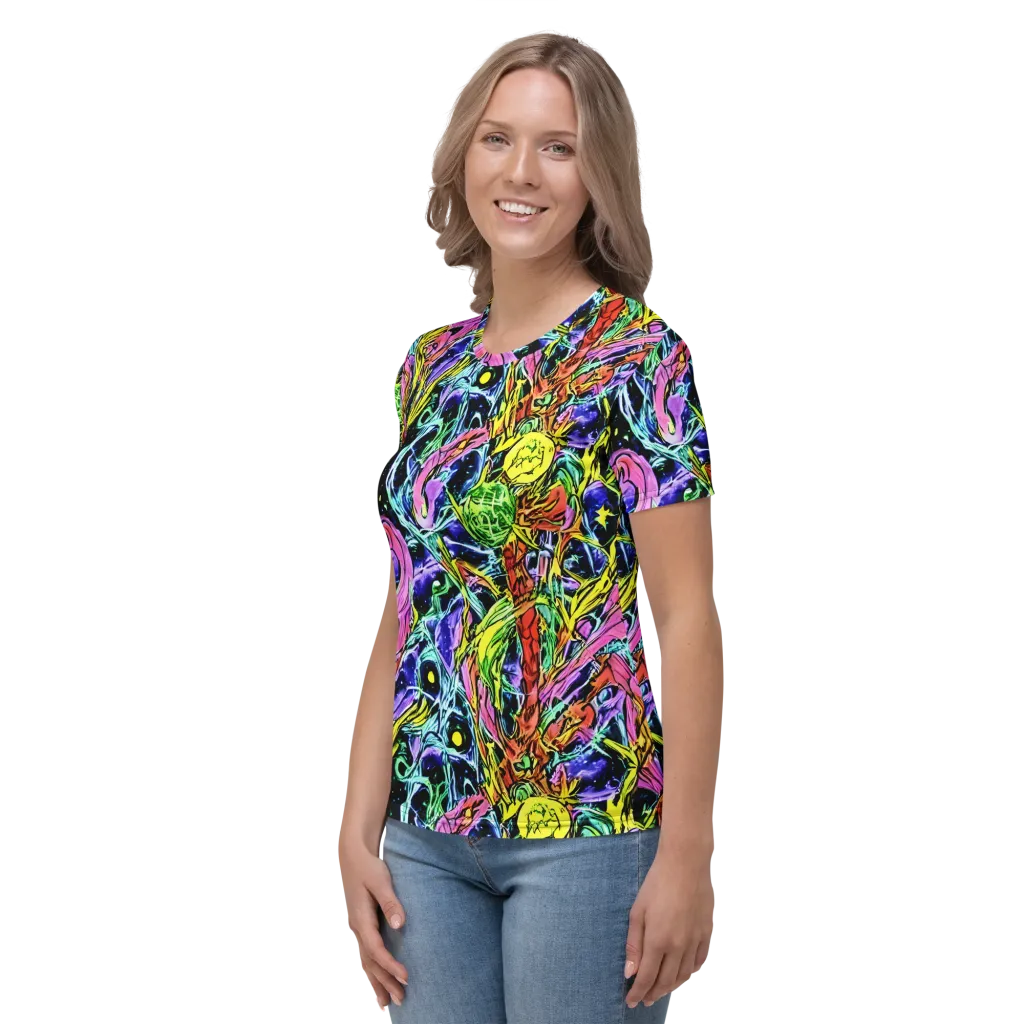Astral Plumage on Women's Crew Neck T-Shirt — Left