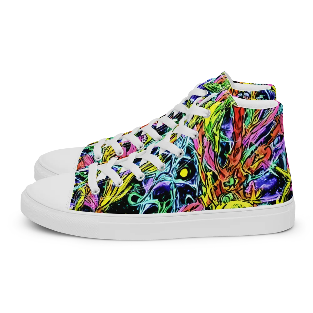 Astral Plumage on Women's High Top Canvas Shoes — Left