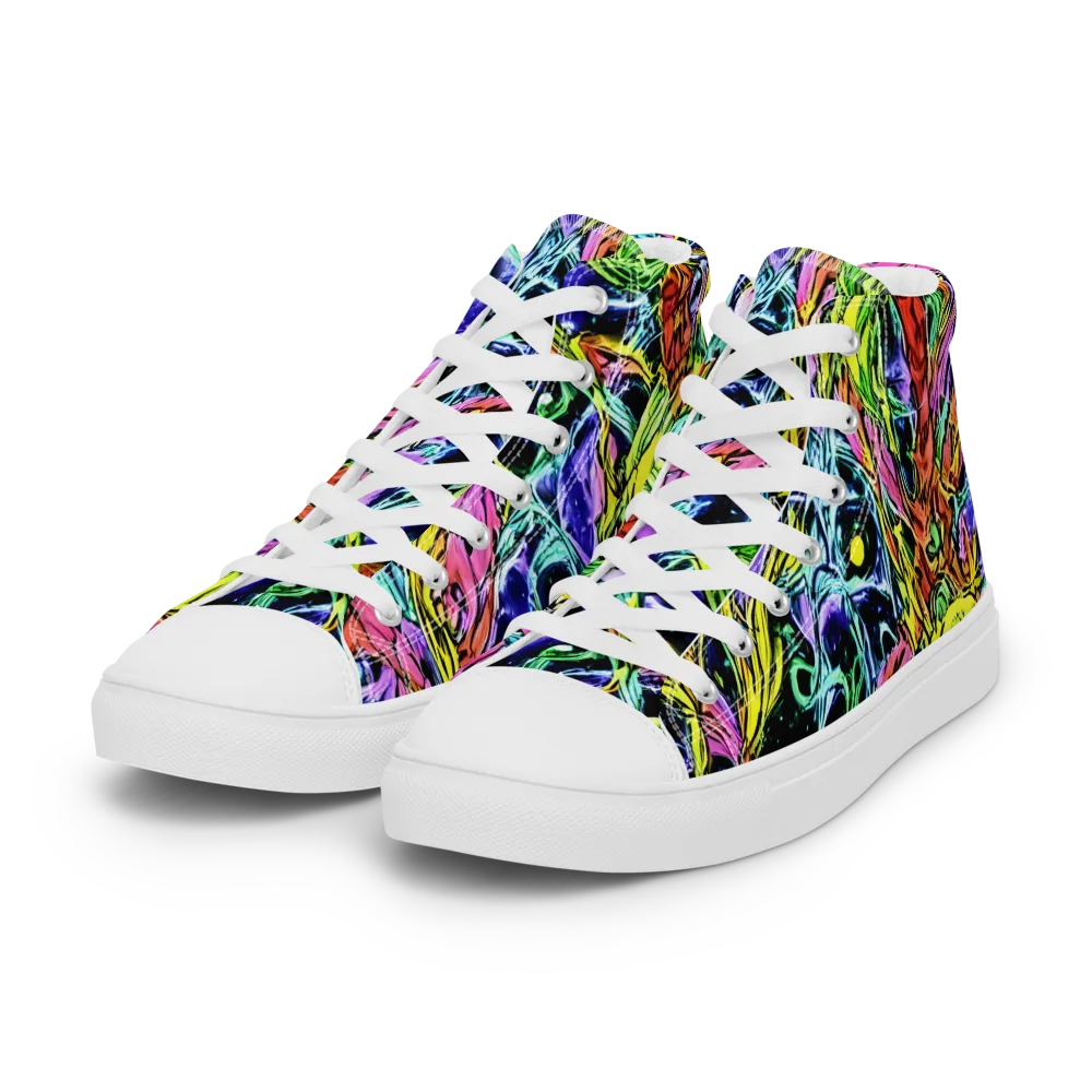 Astral Plumage on Women's High Top Canvas Shoes — Left Front