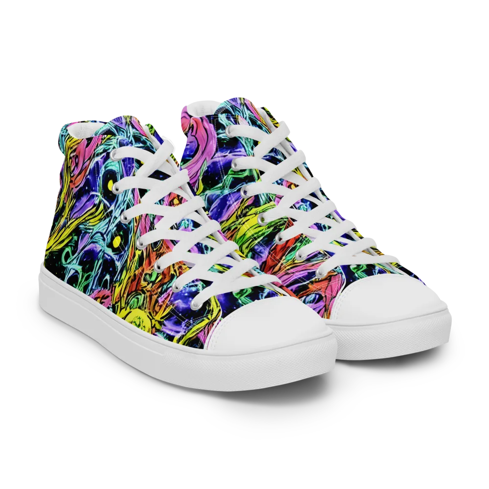 Astral Plumage on Women's High Top Canvas Shoes — Right Front