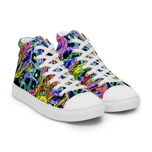 Astral Plumage on a Women's High Top Canvas Shoes