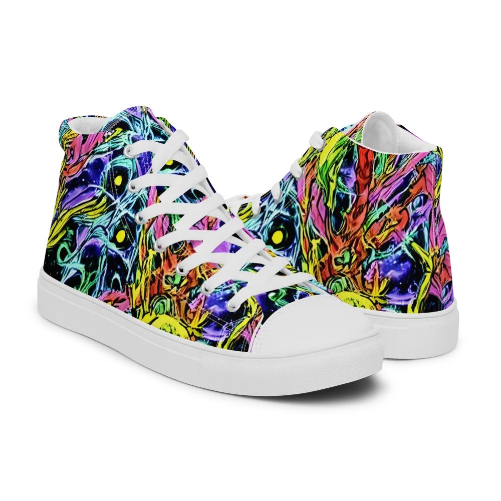 Astral Plumage on Women's High Top Canvas Shoes — Right