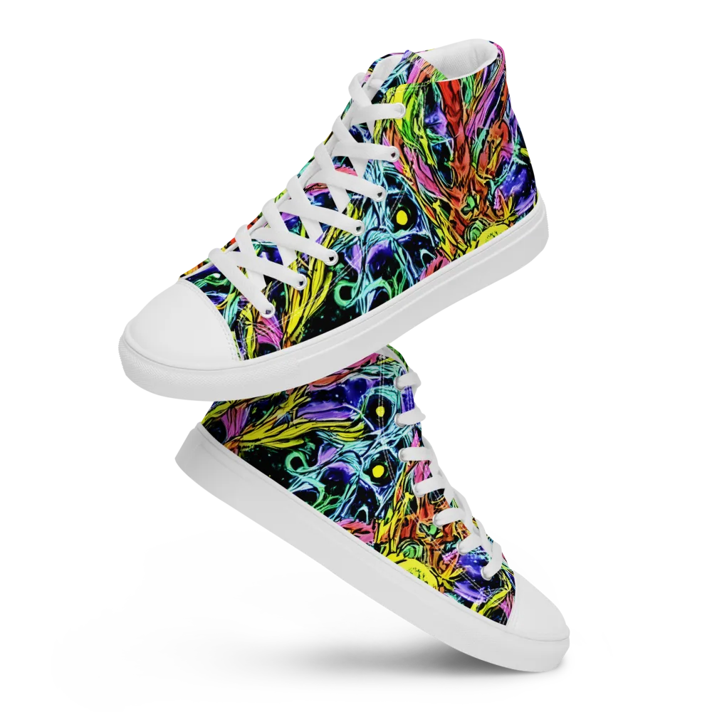 Astral Plumage on Women's High Top Canvas Shoes — Front
