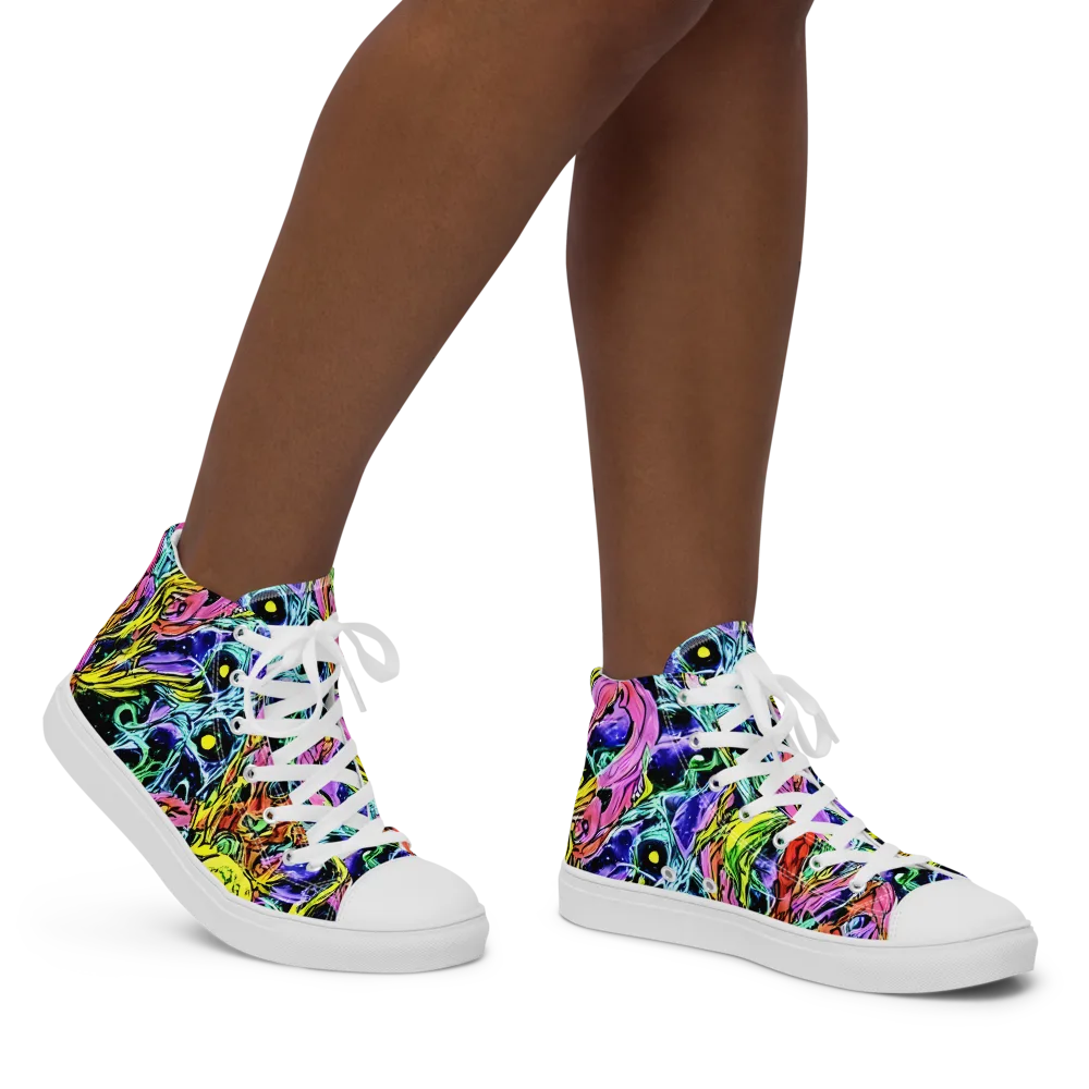 Astral Plumage on Women's High Top Canvas Shoes — Right