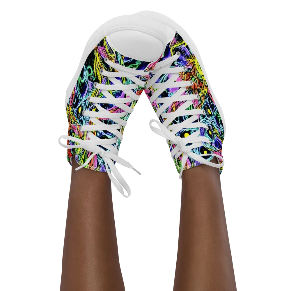 Astral Plumage on Women's High Top Canvas Shoes — Front