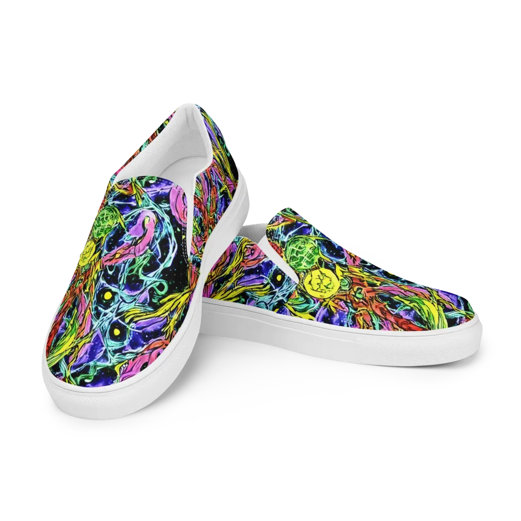 Astral Plumage on Men's Slip-On Canvas Shoes — Left Front
