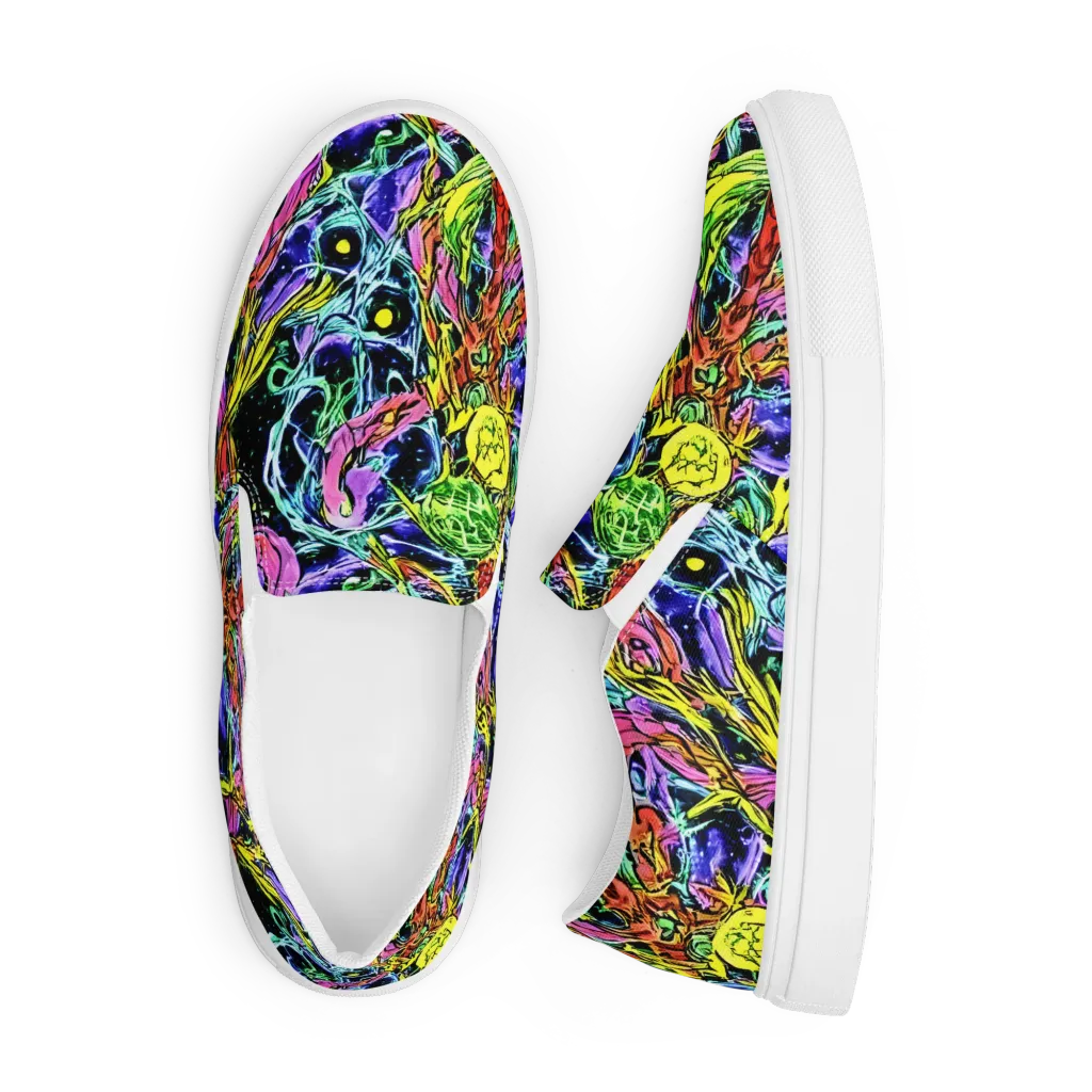 Astral Plumage on Men's Slip-On Canvas Shoes — Front