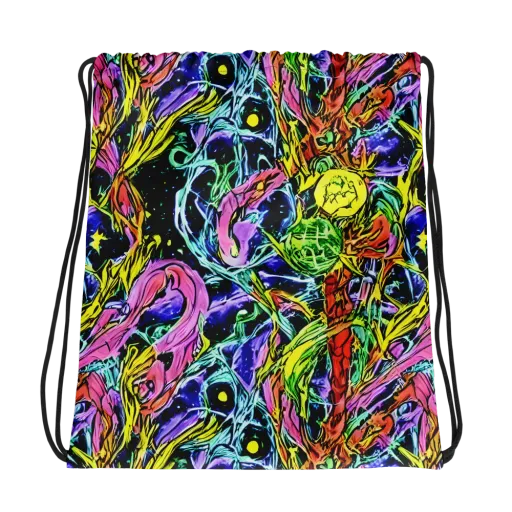 Astral Plumage on a Drawstring Bag