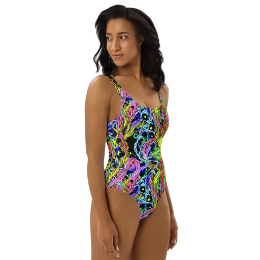 Astral Plumage on a One-Piece Swimsuit