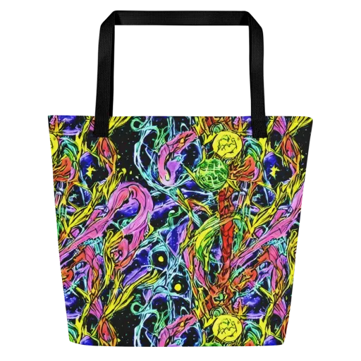Astral Plumage on a Large Tote Bag W/ Pocket