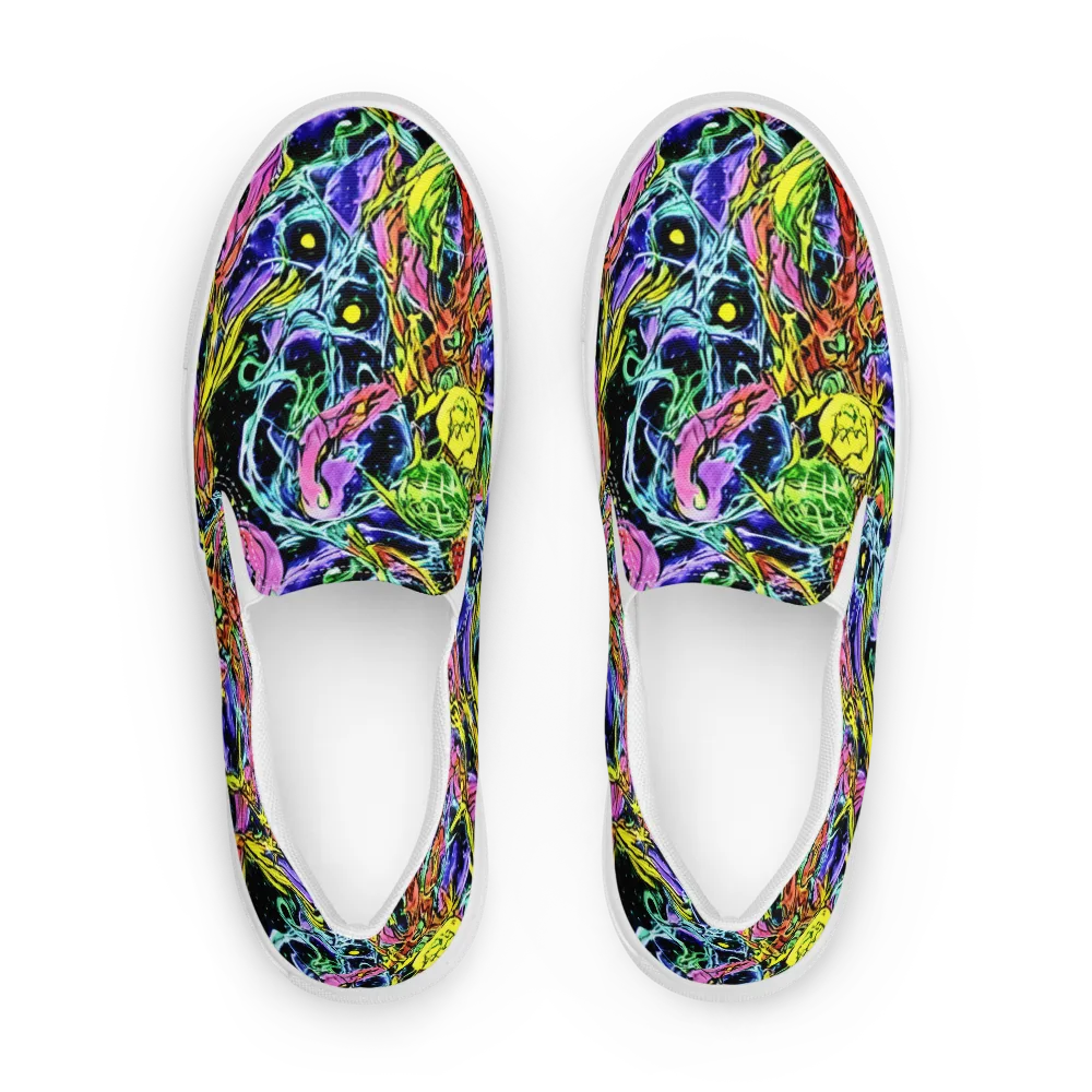 Astral Plumage on Women's Slip-On Canvas Shoes — Front