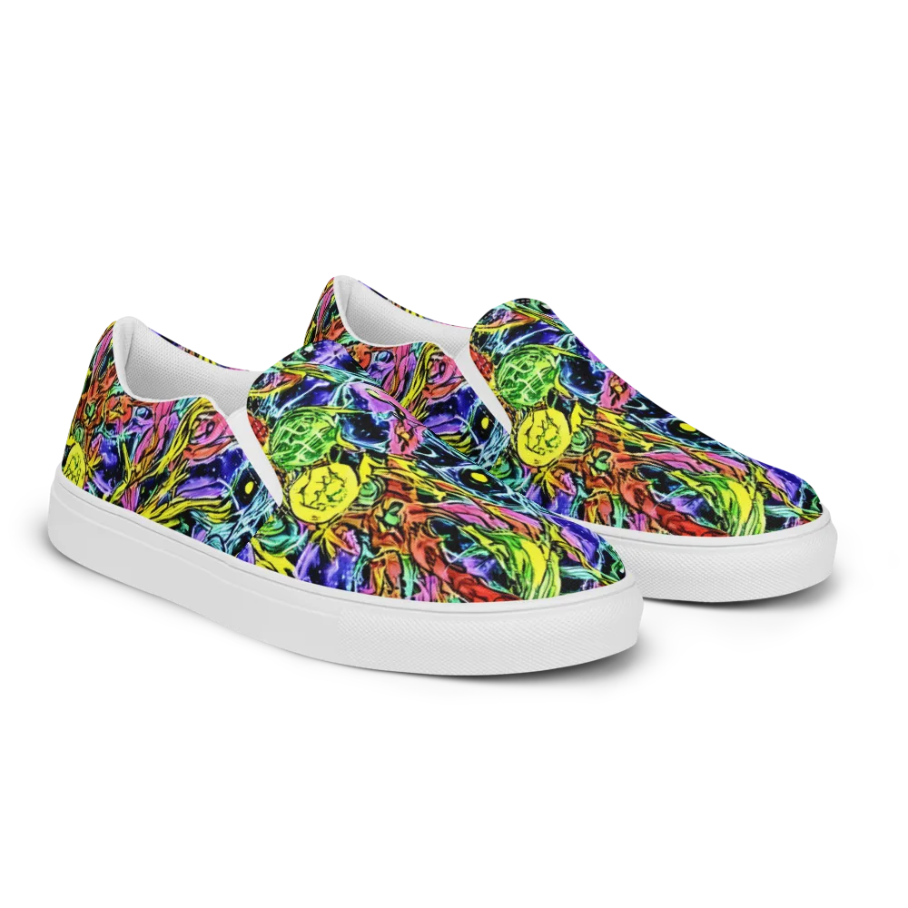 Astral Plumage on Women's Slip-On Canvas Shoes — Right Front
